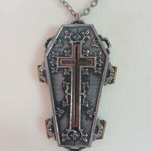 Alchemy Gothic Coffin Locket Pendant Goth Halloween Witchy